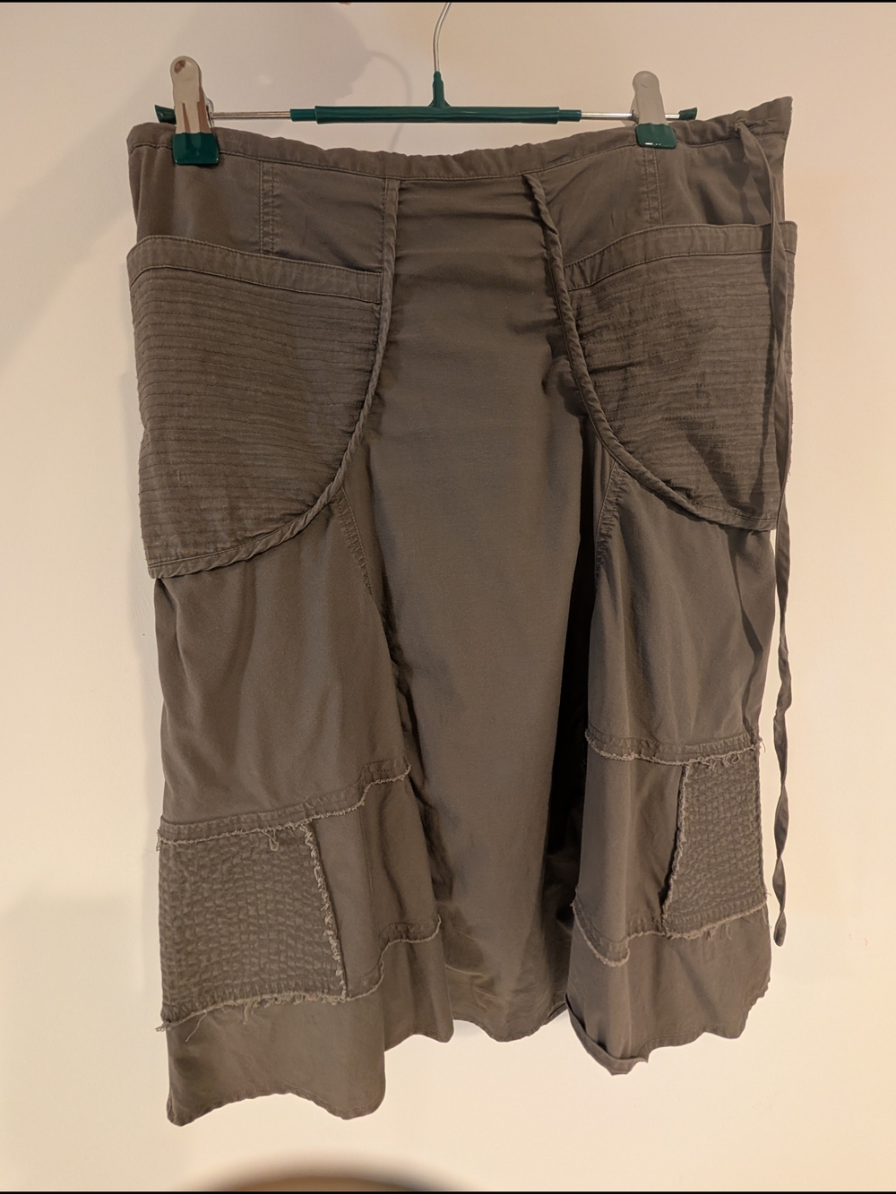 Olive Green Patchwork Skirt